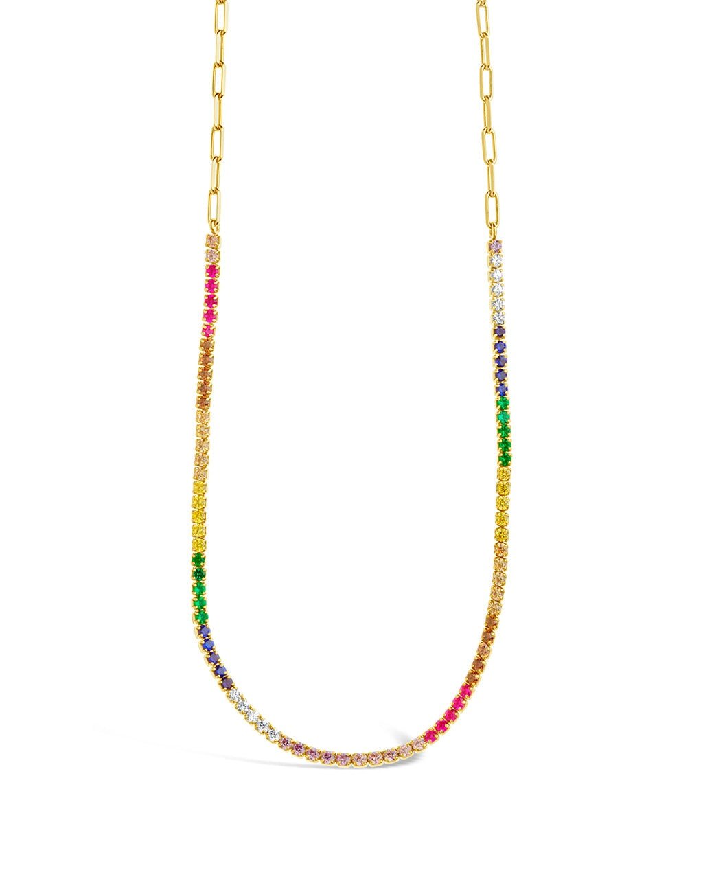 Maria Chain & Rainbow CZ Tennis Necklace - Sterling Forever