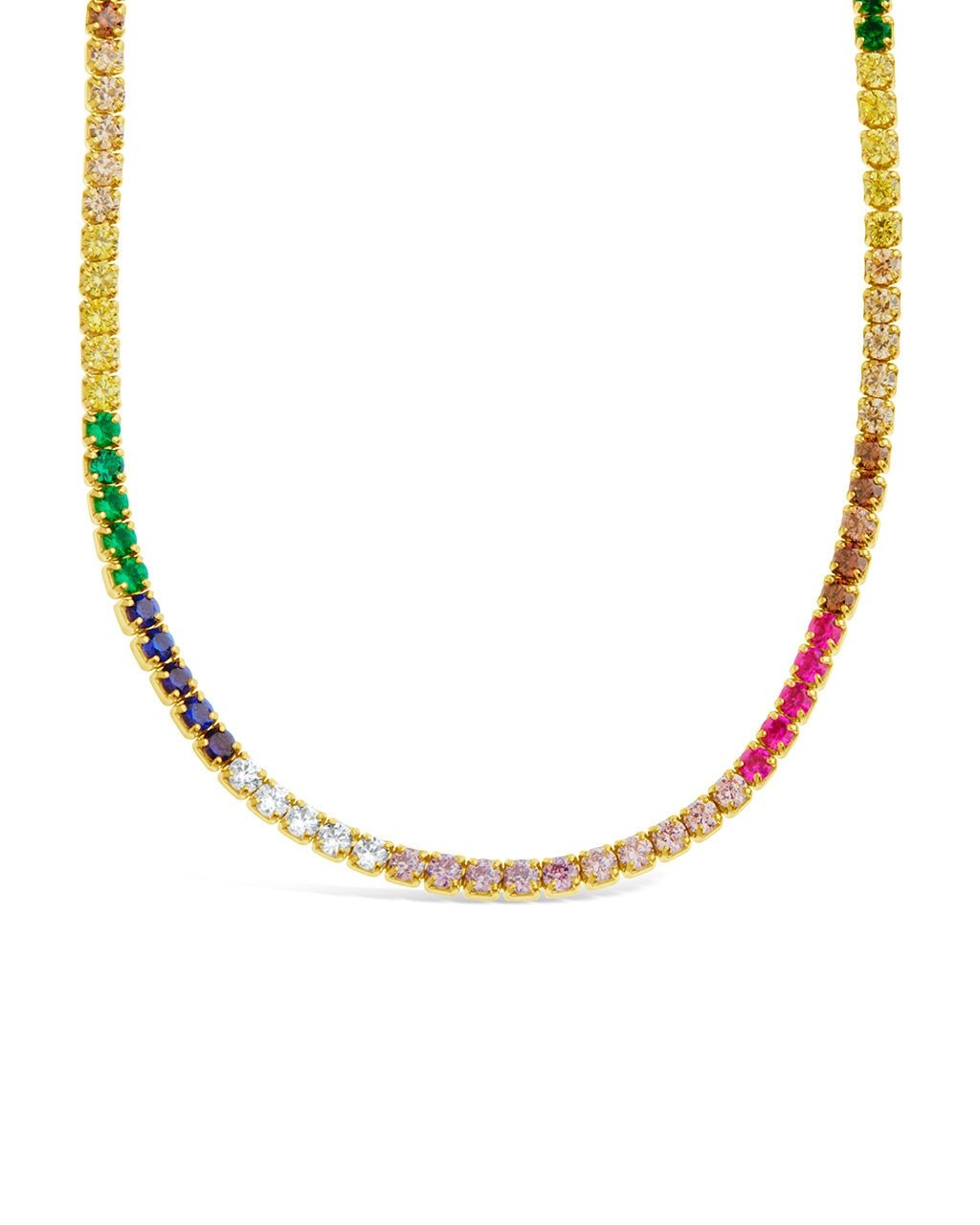Maria Chain & Rainbow CZ Tennis Necklace - Sterling Forever