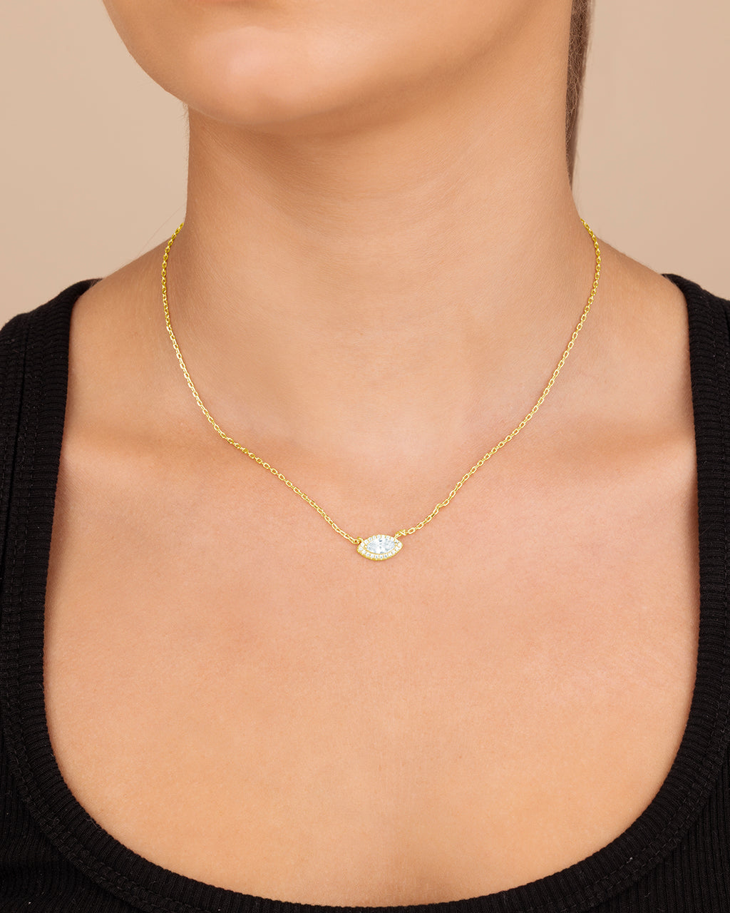 Jamie CZ Evil Eye Pendant Necklace