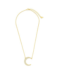 Stationed CZ Crescent Pendant Necklace - Sterling Forever
