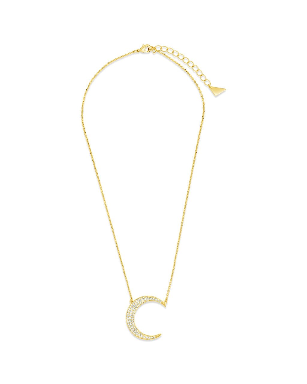 Stationed CZ Crescent Pendant Necklace - Sterling Forever