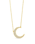 Stationed CZ Crescent Pendant Necklace - Sterling Forever