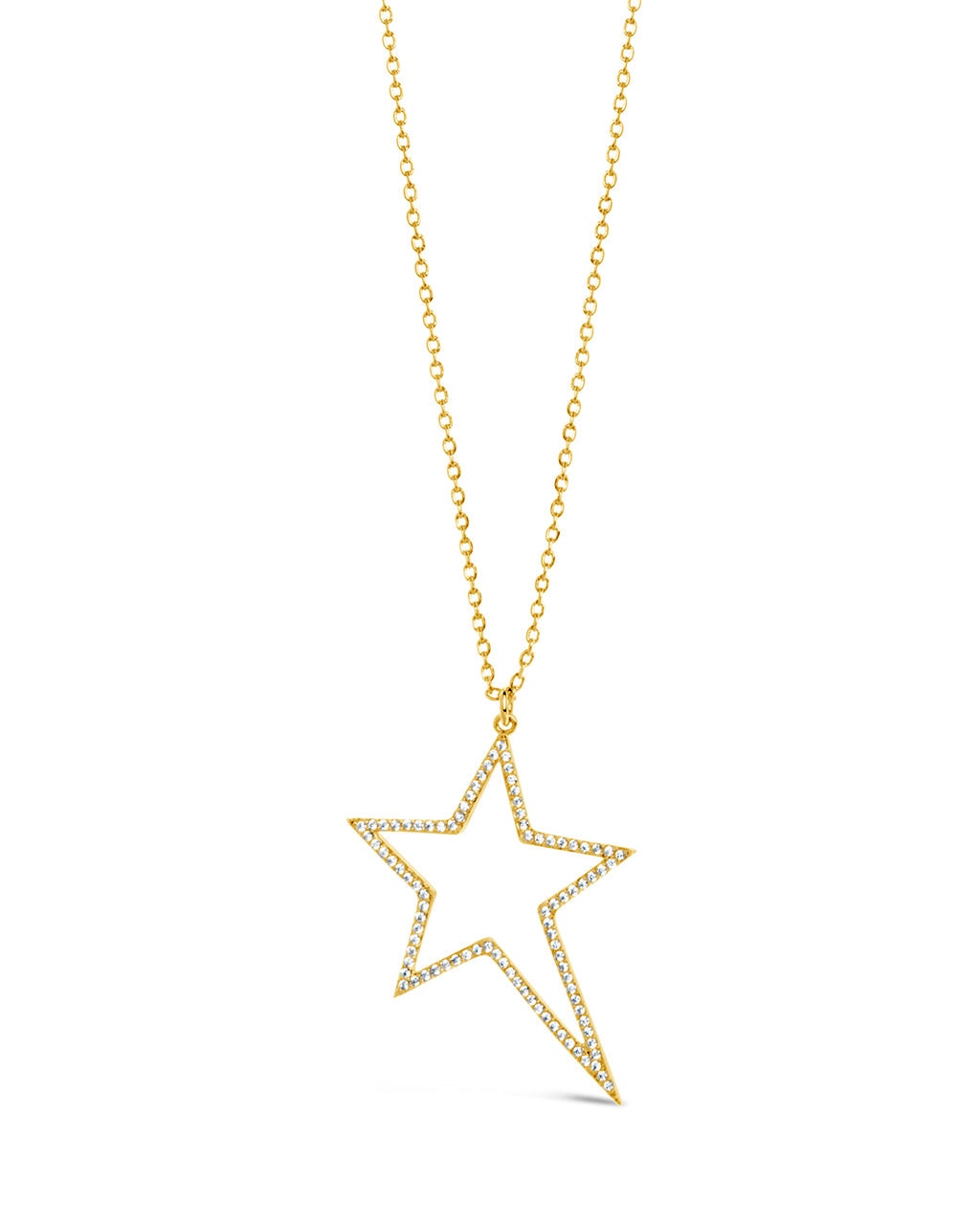 Statement CZ Star Outline Necklace Necklace Sterling Forever Gold 