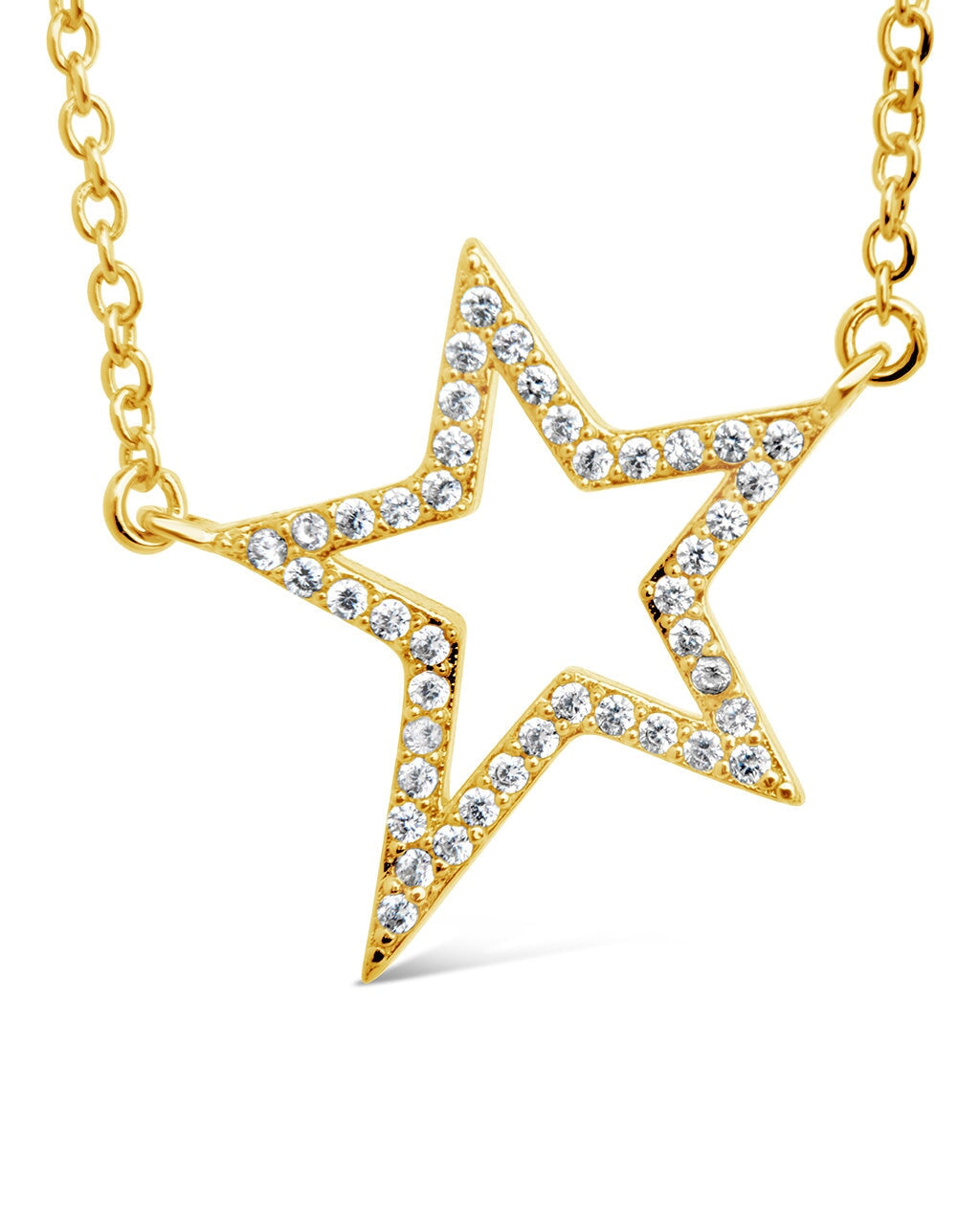 Stationed CZ Star Outline Necklace Necklace Sterling Forever 