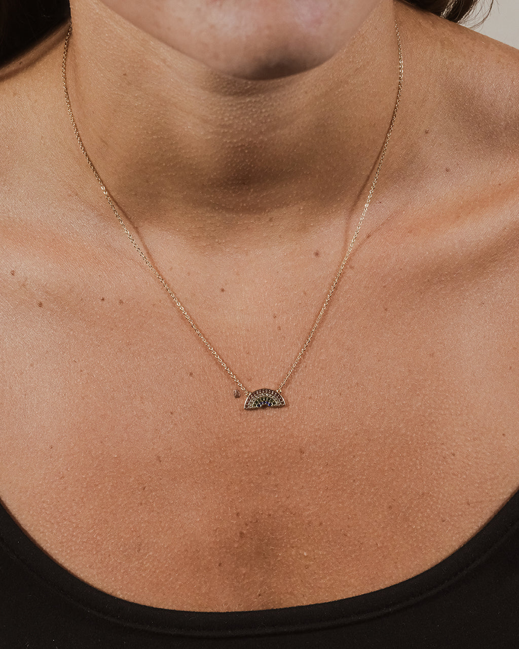 Rainbow CZ Pendant Necklace