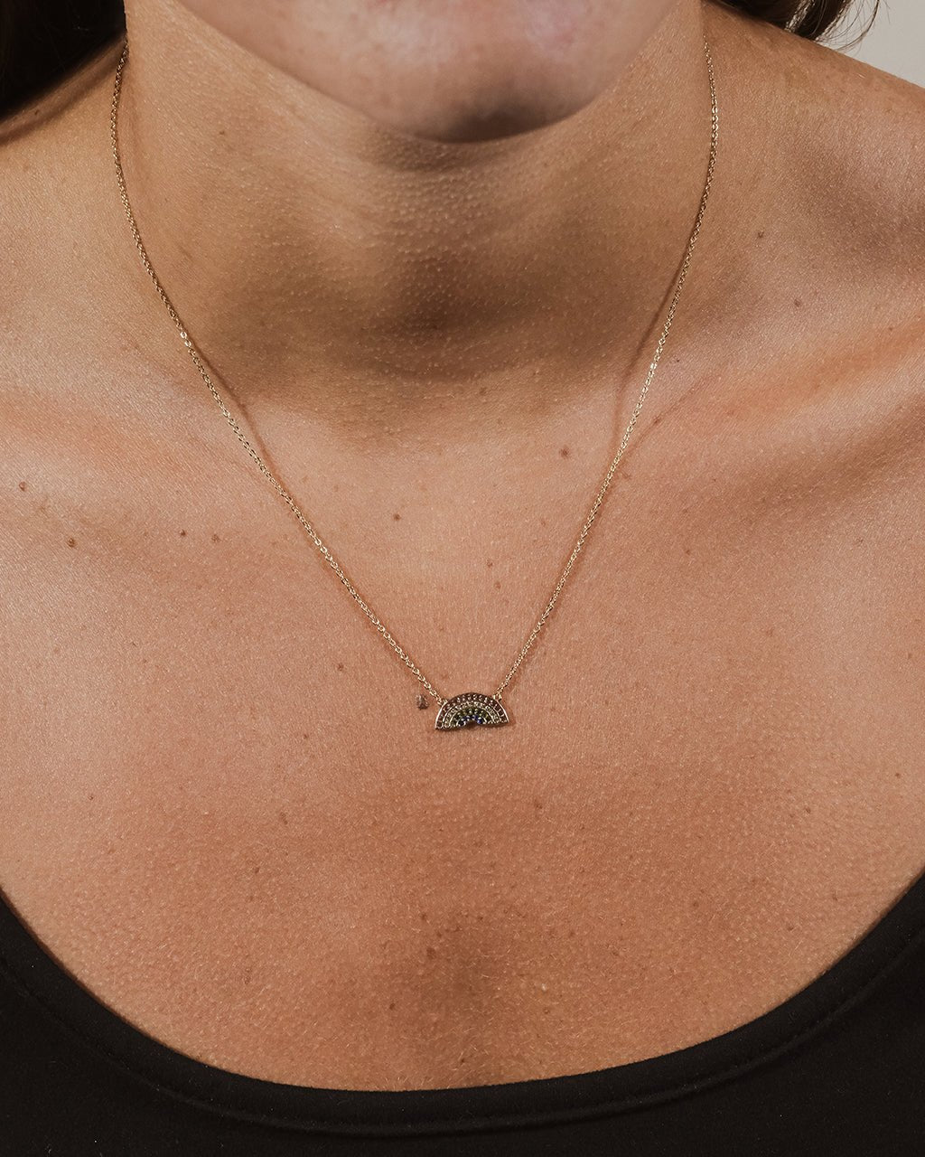 Rainbow CZ Pendant Necklace - Sterling Forever