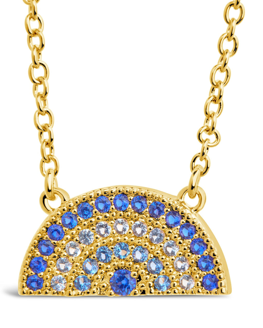 Rainbow CZ Pendant Necklace Necklace Sterling Forever Gold Blue 