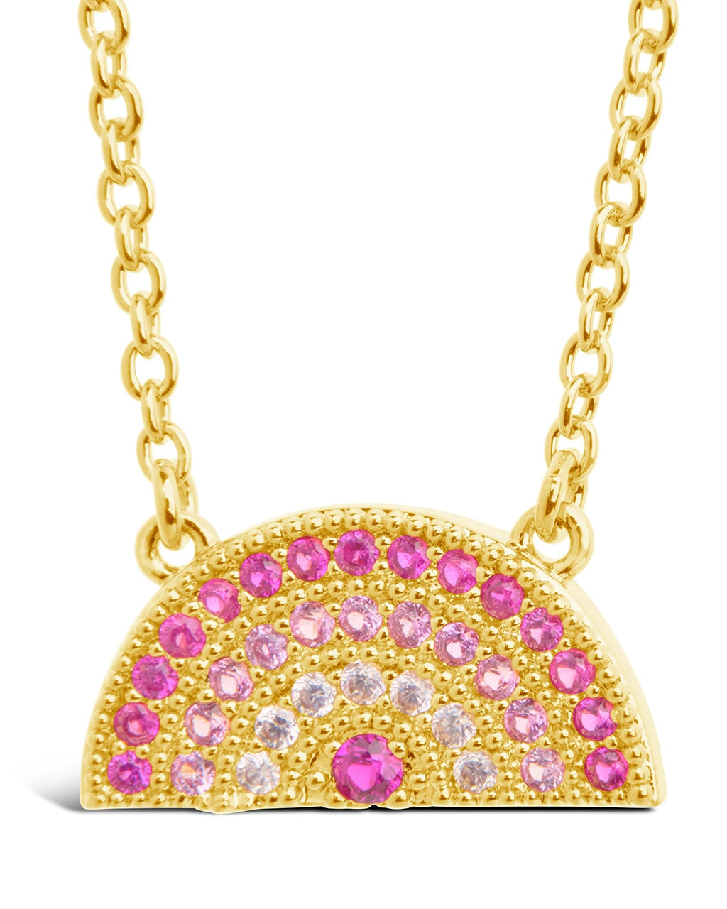 Rainbow CZ Pendant Necklace Necklace Sterling Forever Gold Pink 
