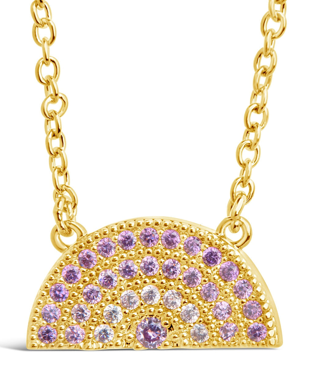 Rainbow CZ Pendant Necklace Necklace Sterling Forever Gold Purple 