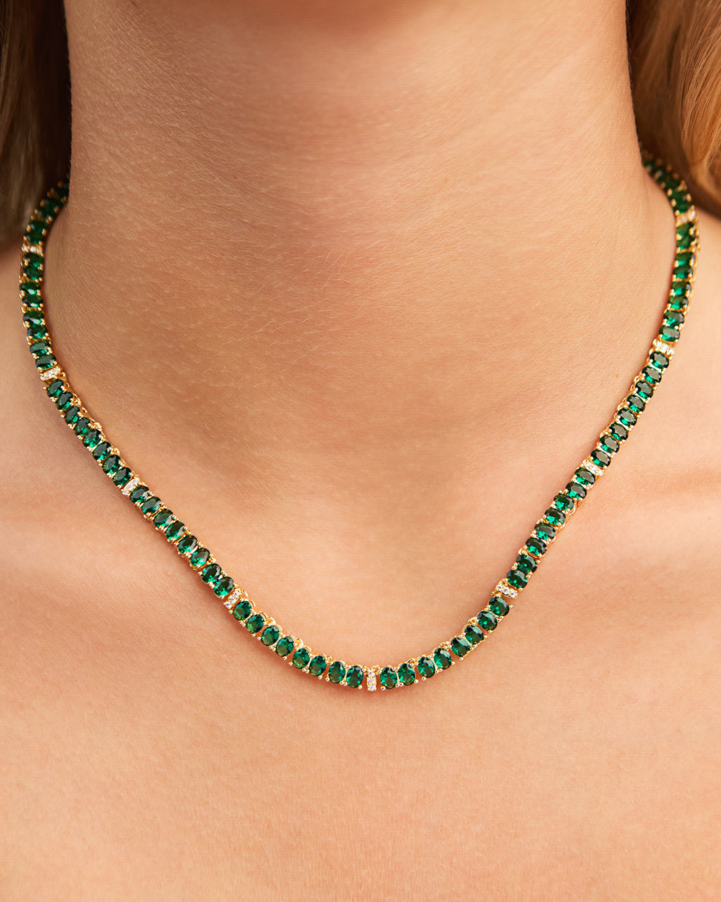 Ace Oval CZ Tennis Necklace