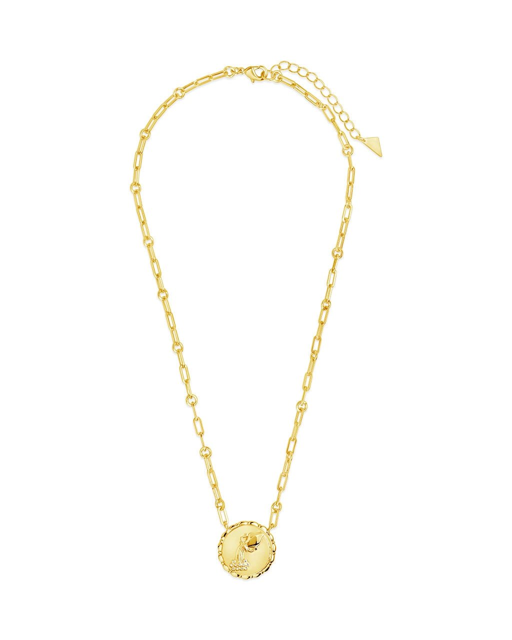 Bold CZ Zodiac Link Pendant Necklace - Sterling Forever