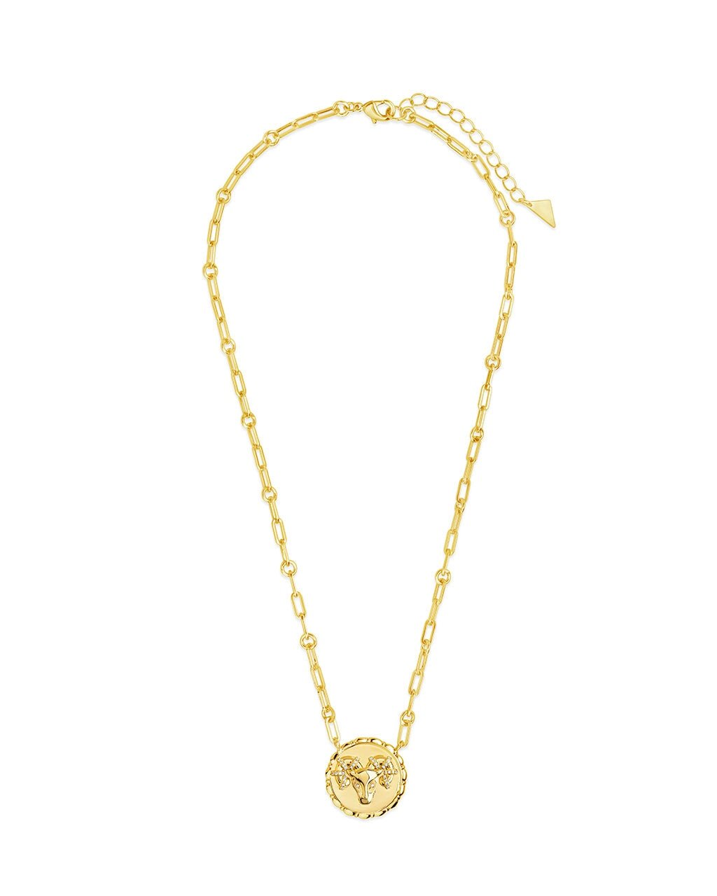 Bold CZ Zodiac Link Pendant Necklace - Sterling Forever