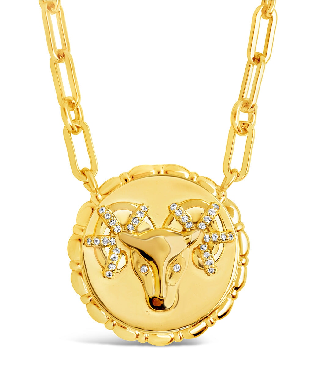 Bold Link Zodiac Necklace Necklace Sterling Forever Gold Aries (Mar 21 - Apr 19) 