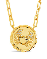 Bold CZ Zodiac Link Pendant Necklace - Sterling Forever