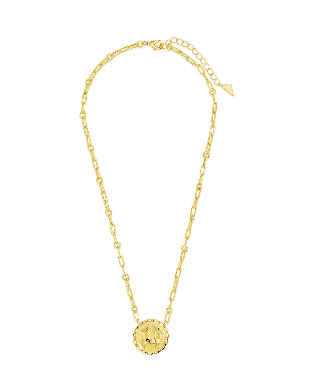 Bold CZ Zodiac Link Pendant Necklace - Sterling Forever