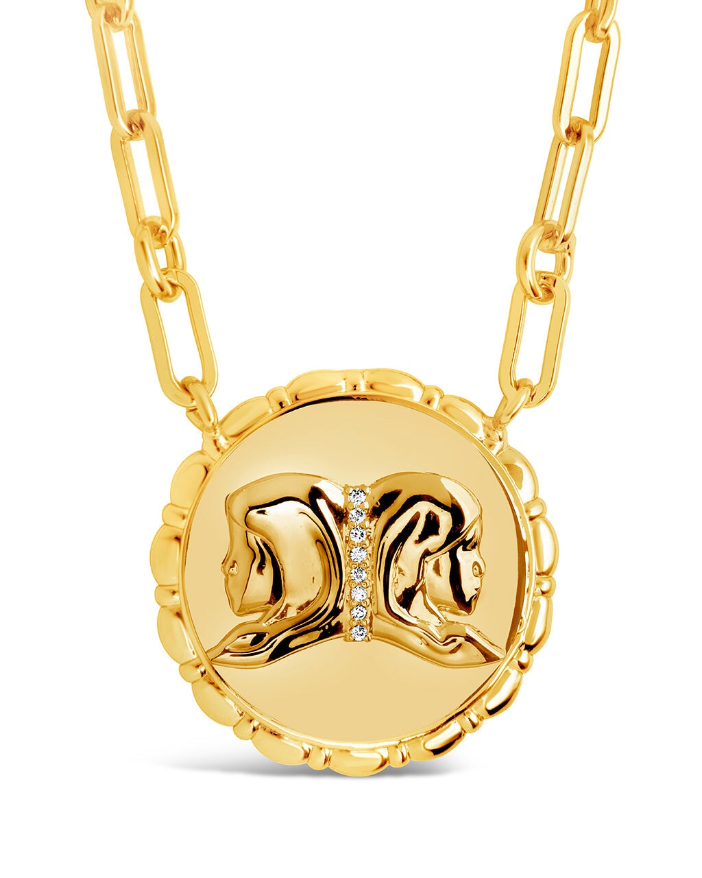 Bold Link Zodiac Necklace Necklace Sterling Forever Gold Gemini (May 21 - Jun 20) 