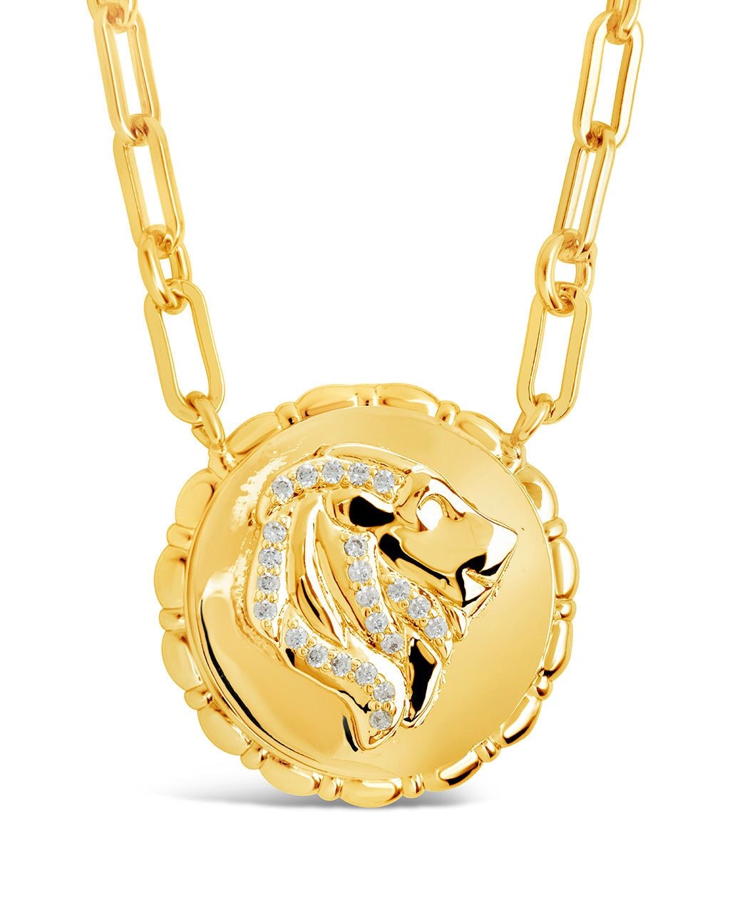 Bold CZ Zodiac Link Pendant Necklace - Sterling Forever