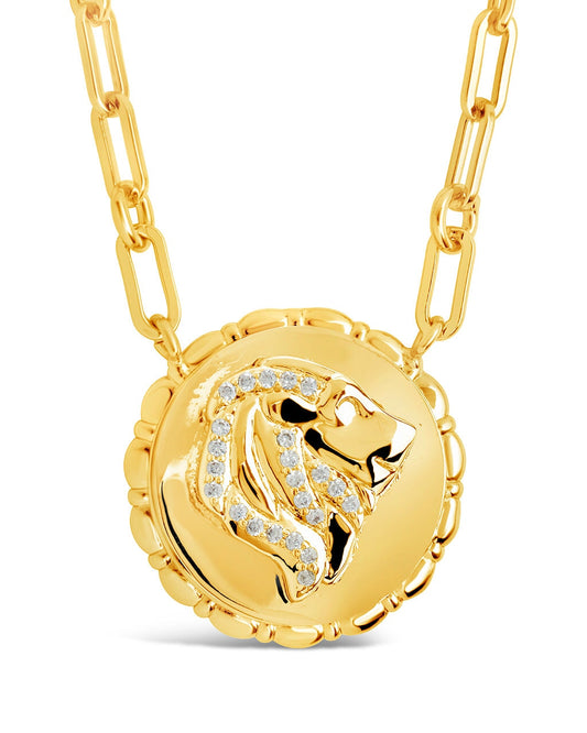 Bold Link Zodiac Necklace Necklace Sterling Forever Gold Leo (Jul 23 - Aug 22) 