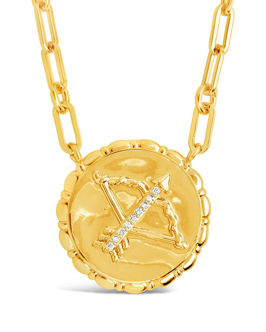 Bold Link Zodiac Necklace Necklace Sterling Forever Gold Sagittarius (Nov 22 - Dec 21) 