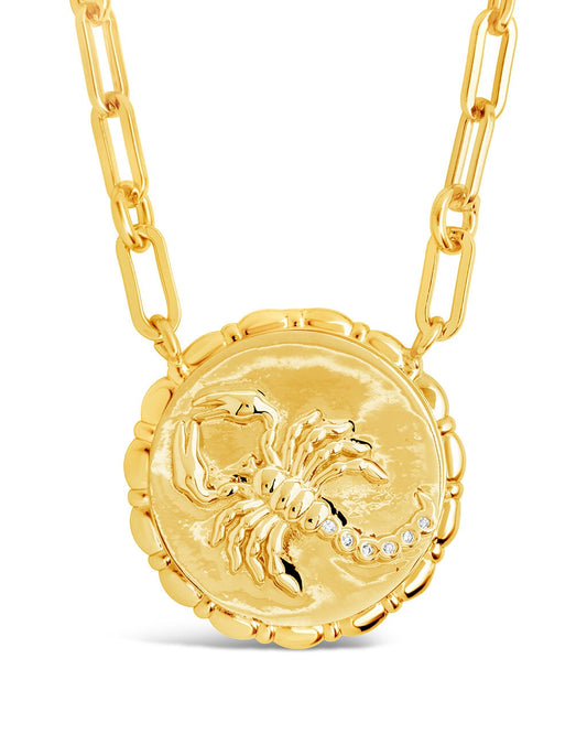 Bold Link Zodiac Necklace Necklace Sterling Forever Gold Scorpio (Oct 23 - Nov 21) 