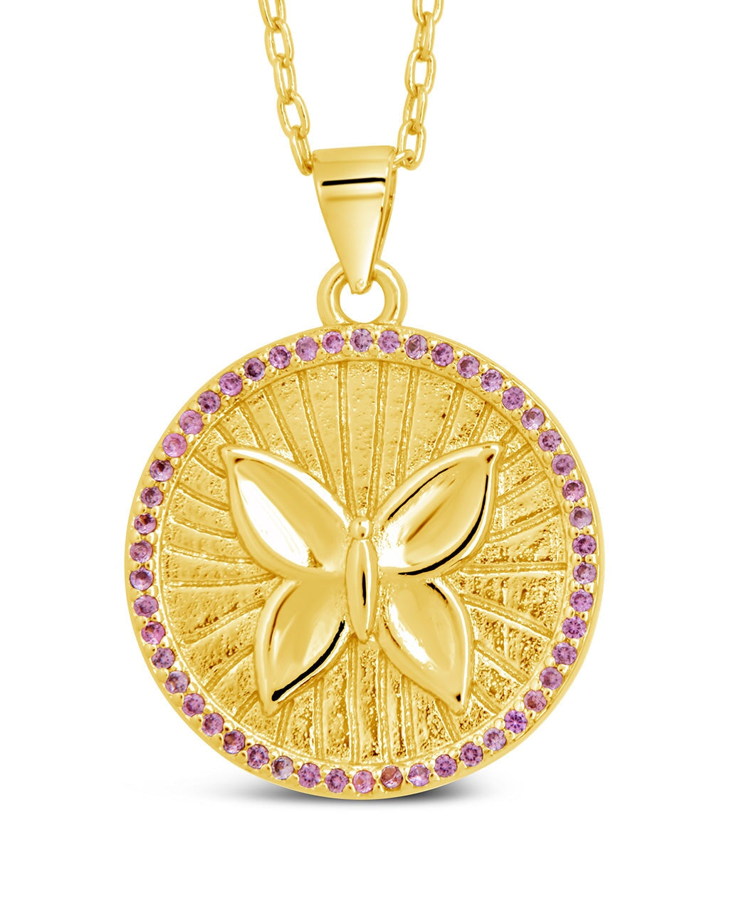 Bindi CZ Butterfly Pendant Necklace Necklace Sterling Forever Gold 