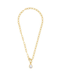 Tay Moonstone Charm & Chain Necklace - Sterling Forever