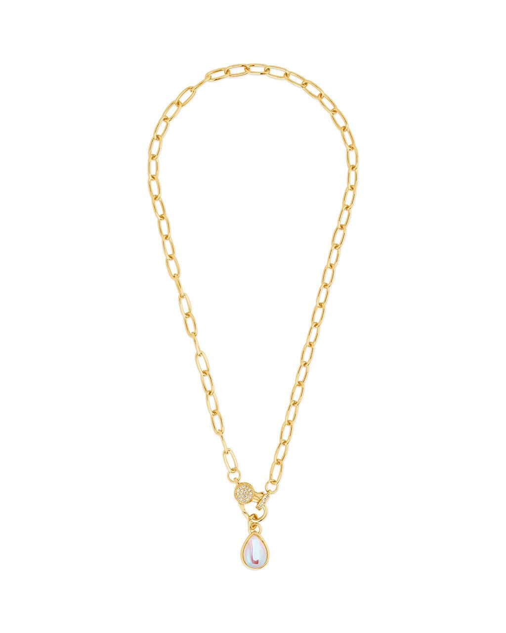 Tay Moonstone Charm & Chain Necklace - Sterling Forever