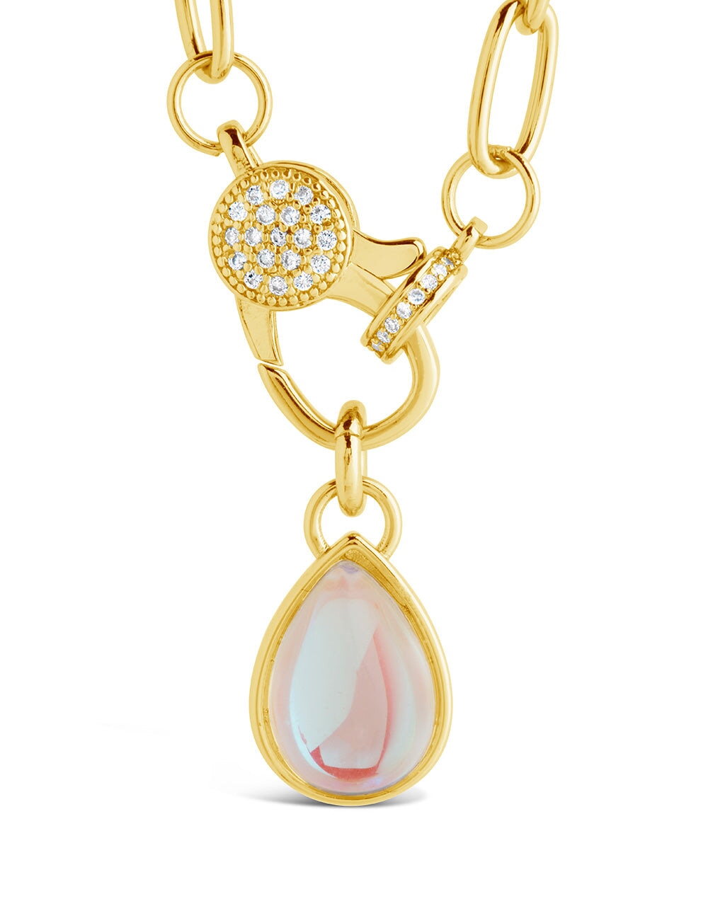 Tay Moonstone Charm Chain Necklace – Sterling Forever