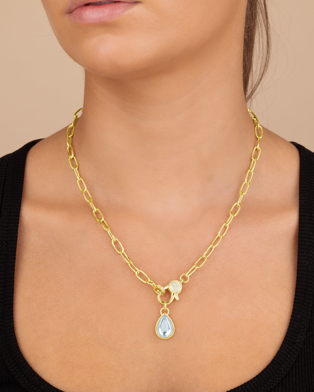 Tay Moonstone Charm & Chain Necklace