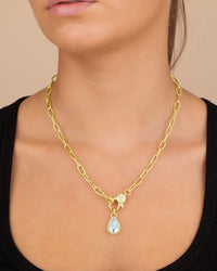 Tay Moonstone Charm & Chain Necklace - Sterling Forever