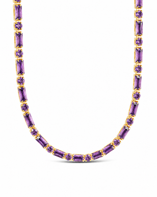 Georgia Amethyst CZ Tennis Necklace