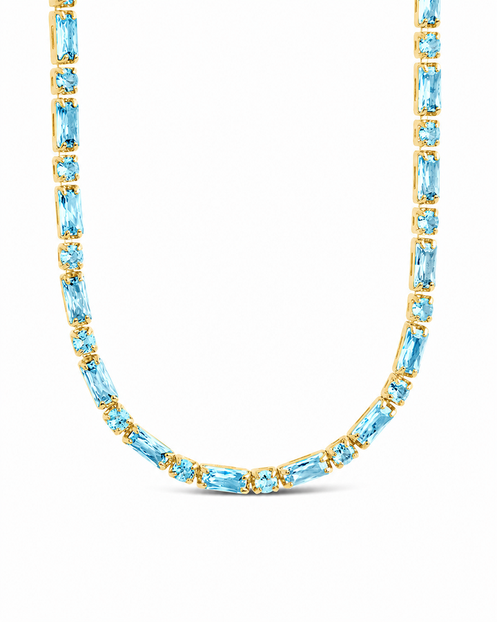Georgia Aquamarine CZ Tennis Necklace