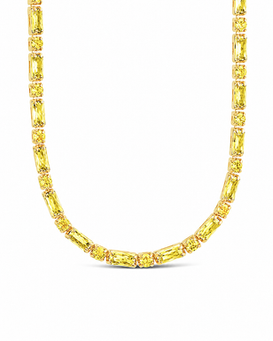 Georgia Canary CZ Tennis Necklace