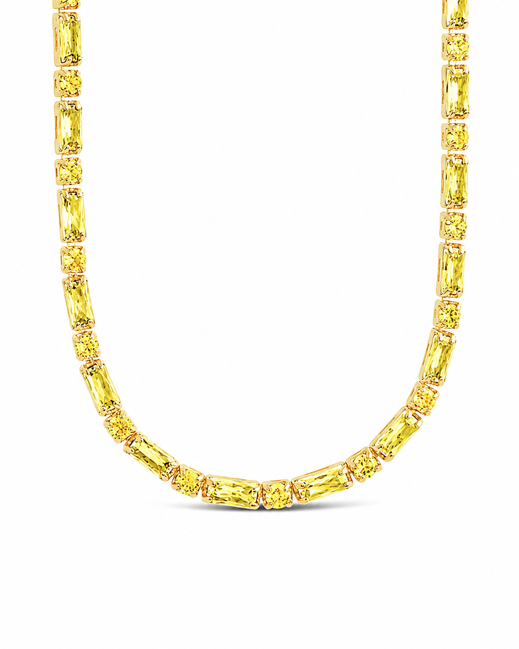 Georgia Canary CZ Tennis Necklace