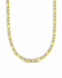 Georgia Canary CZ Tennis Necklace