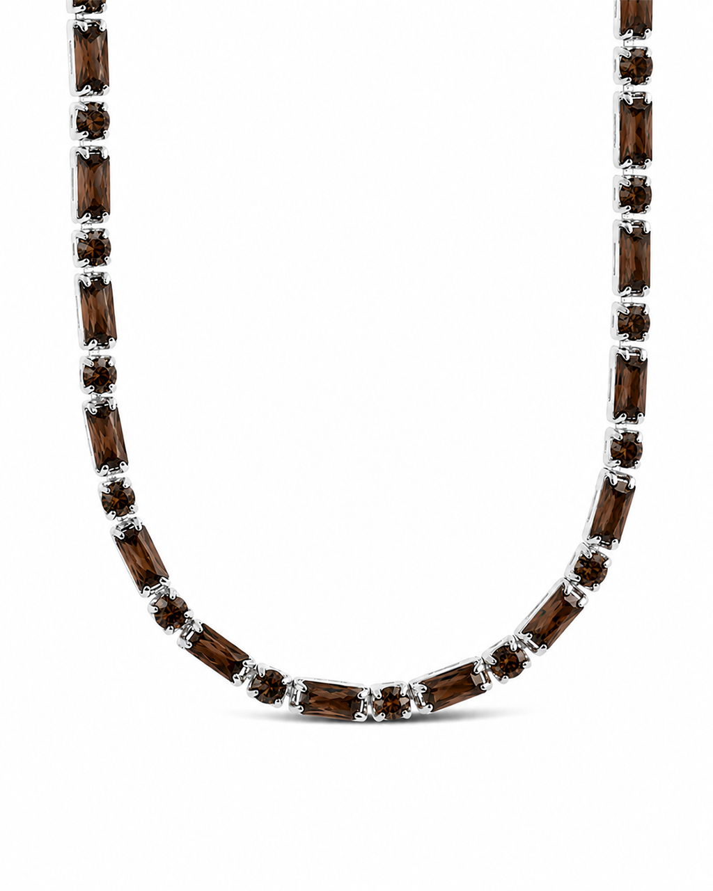 Georgia Chocolate CZ Tennis Necklace – Sterling Forever