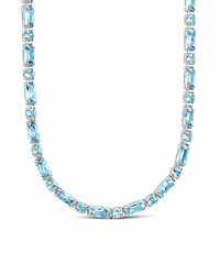 Georgia Aquamarine CZ Tennis Necklace