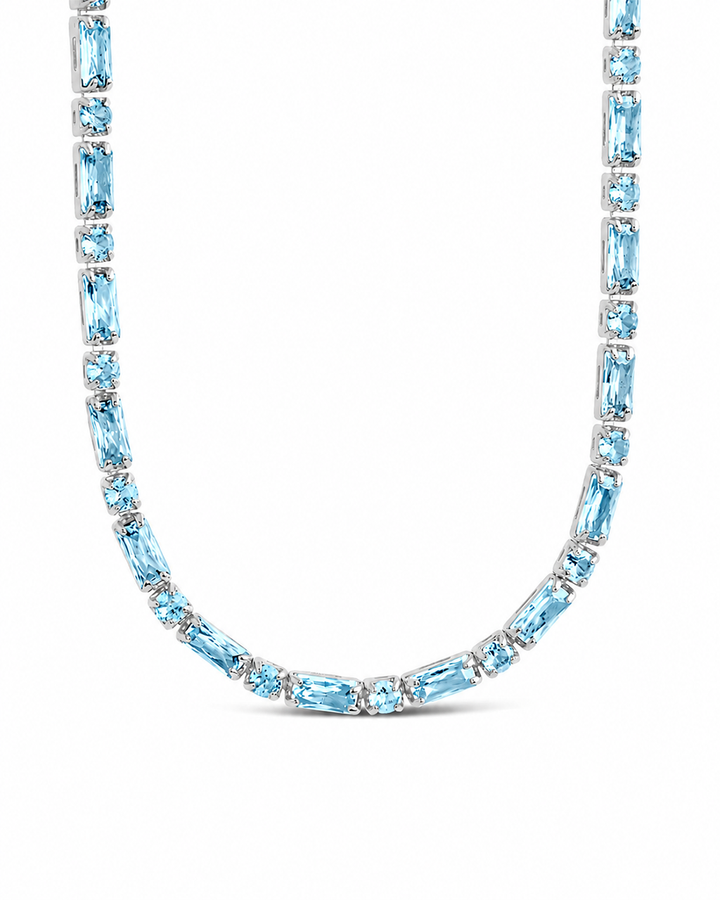 Georgia Aquamarine CZ Tennis Necklace
