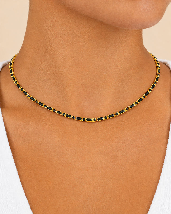Georgia Black CZ Tennis Necklace