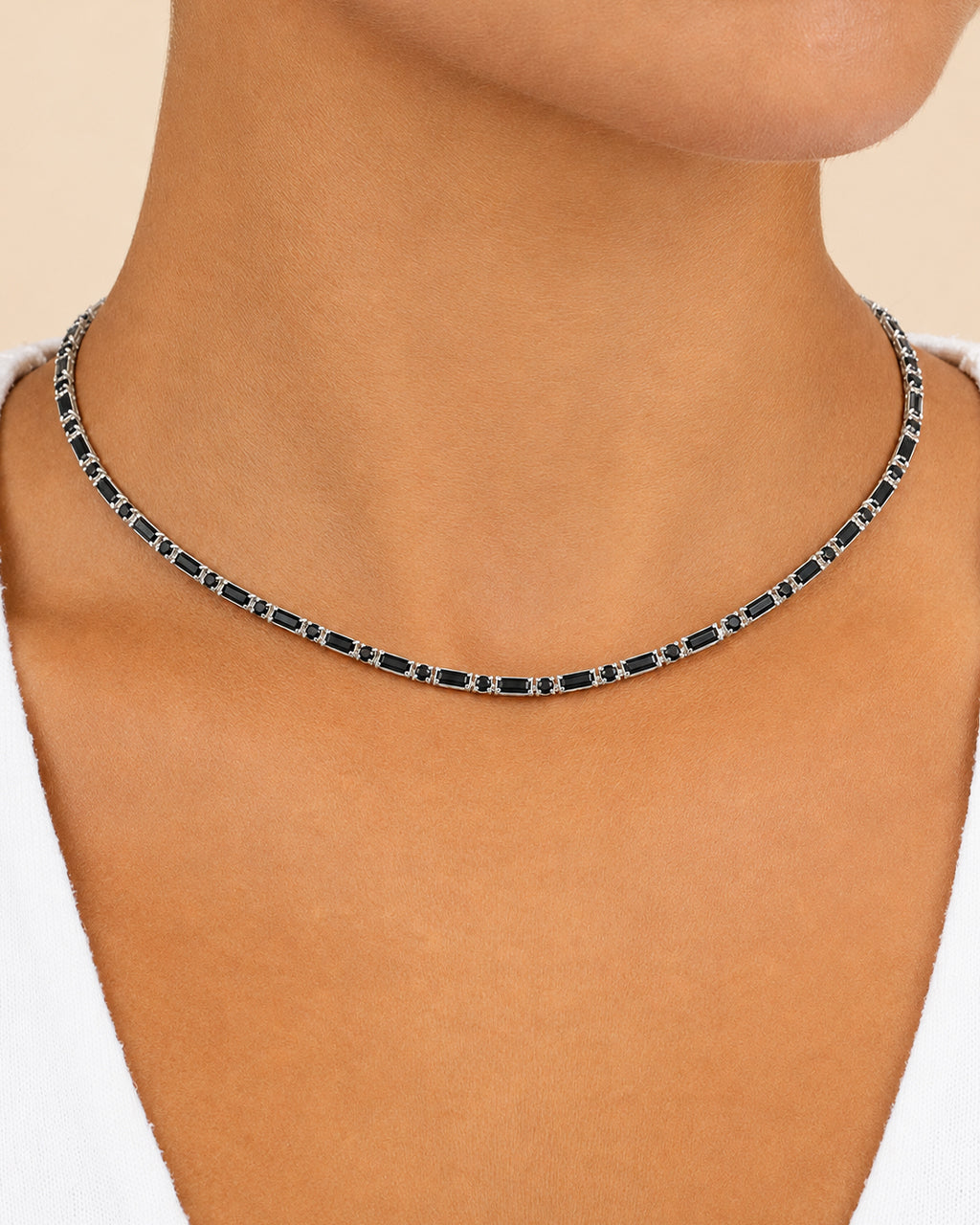 Georgia Black CZ Tennis Necklace