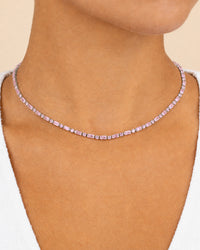 Georgia Light Pink CZ Tennis Necklace