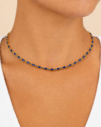 Georgia Sapphire CZ Tennis Necklace