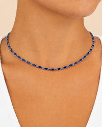 Georgia Sapphire CZ Tennis Necklace