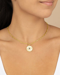 CZ & Mother of Pearl Evil Eye Pendant Necklace - Sterling Forever