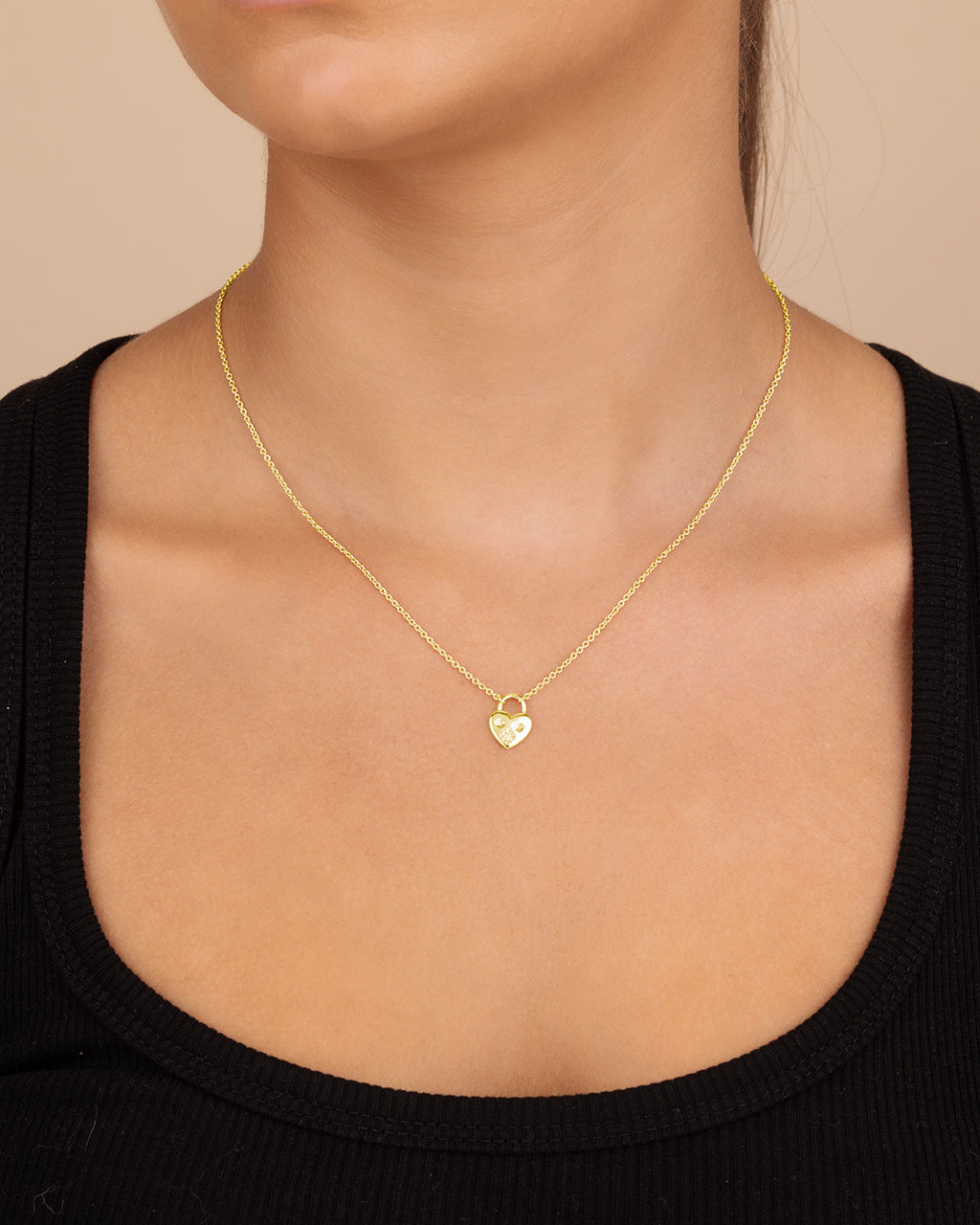 Josephine CZ Heart Locket Pendant Necklace