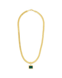 Calder CZ & Herringbone Pendant Necklace - Sterling Forever