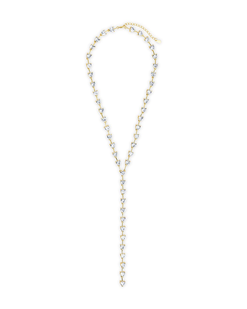 Tasha CZ Stationed Heart Lariat Necklace - Sterling Forever