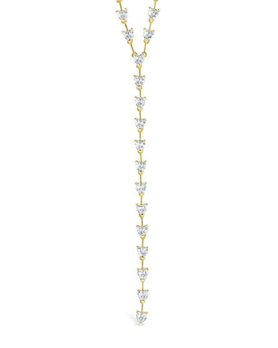 Tasha CZ Stationed Heart Lariat Necklace