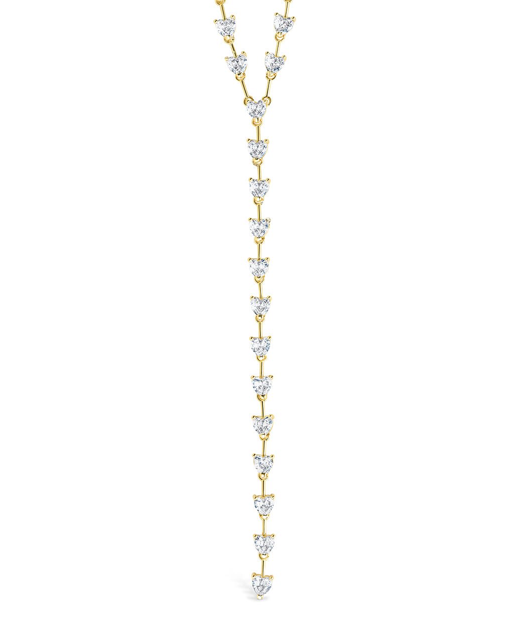 Tasha CZ Stationed Heart Lariat Necklace - Sterling Forever
