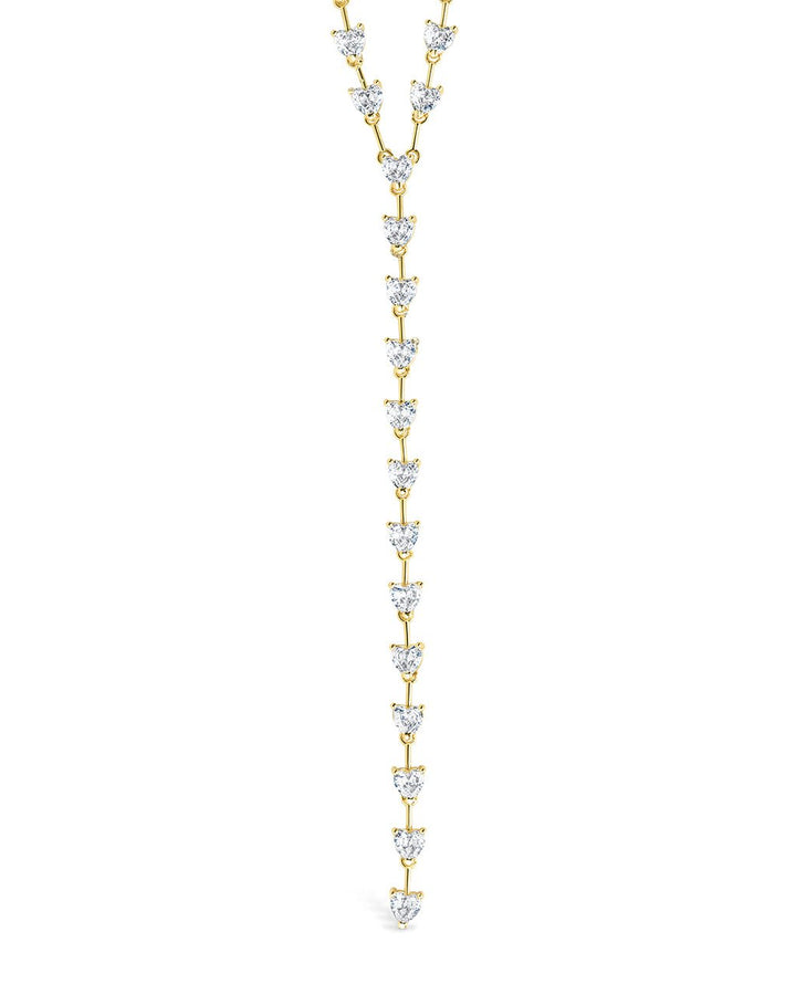 Tasha CZ Stationed Heart Lariat Necklace